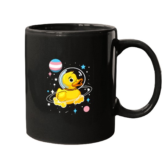 Duck Pet Astronaut Trans Pride Mugs