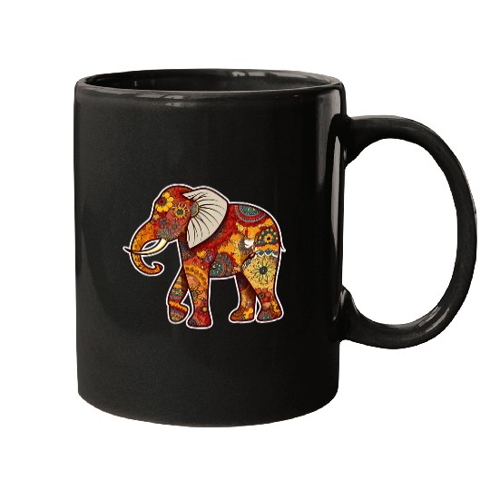 Elephant Pet Floral Print Elephant Mugs