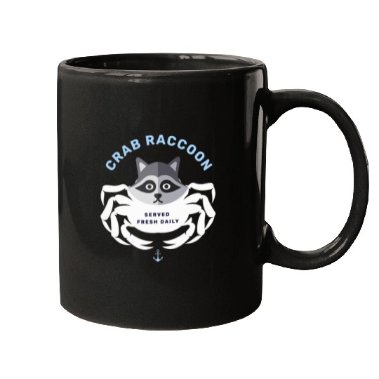 Raccoon Pet Crab Raccoon Crab Rangoon Funny Pun Joke Gag Mugs