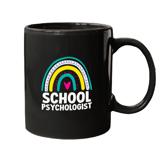 Psychologist Job School Psychologist Cute rainbow Psychology Mugs