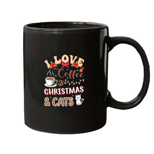 Coffee Fun winter santa clothing Christmas Coffee cat family Mugs