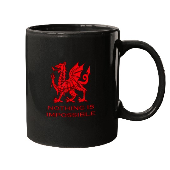Dragon Pet Nothing Is Impossible Welsh Rugby Union Dragon Mugs