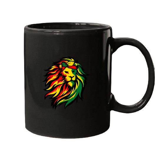 Lion Pet junenth 1865 lion african melanin freedom black proud Mugs