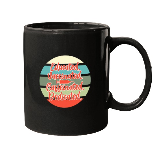 Coffee Fun nurses Vaccinated Vaccinated Caffeinated Coffee Lover 2 Mugs