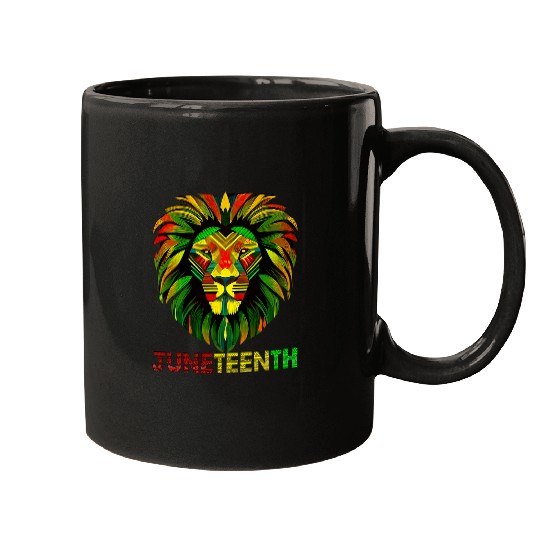 Lion Pet JUNETEENTH Lion Black History King Freeish African American Mugs