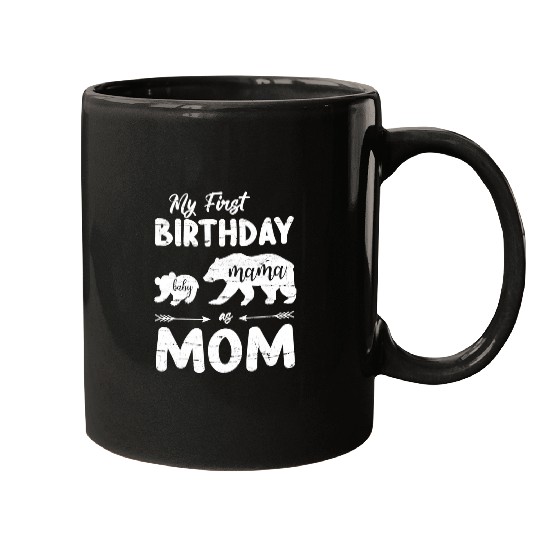 Bear Pet Mama Baby Bears Walking Together My First Birthday As Mom Mugs