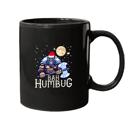 Bah Humbug with Viking Santa a Viking Christmas Ugly Sweater Mugs