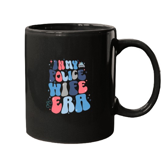 Groovy In My Police Wife Retro Law Enforcement Officer Cop Mugs