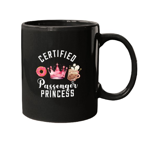 Coffee Fun Certified Passenger Princess Codriver Coffee Donut Crown Mugs