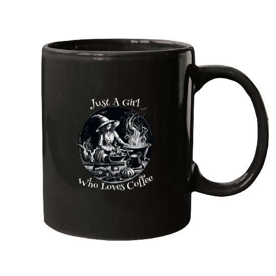 Coffee Fun Just a Girl Who Loves Coffee Funny Halloween Witch Potion Mugs