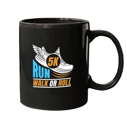 5K Marathoner Road Runner Athlete Run Walk Roll 5 Km Mugs