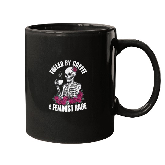 Coffee Fun vintages Fueled By Coffee Feminist Rage Funny Coffee Lovers Mugs