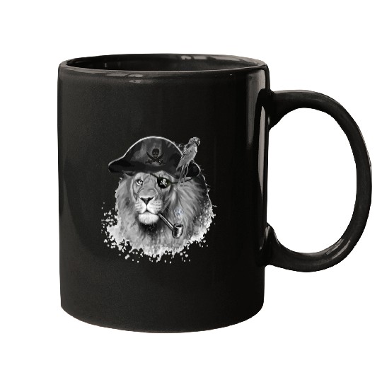 Lion Pet Head Pirate Pirate ship Mugs
