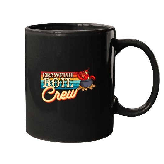 Retro Crawfish Boil Crew Crayfish Chef Seafood Lovers Mugs