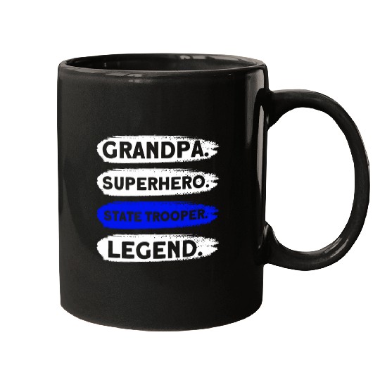 Grandpa superhero state trooper legend State Trooper Mugs