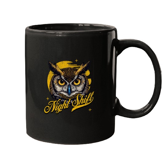 Owl Pet Night Shift Owl Mugs
