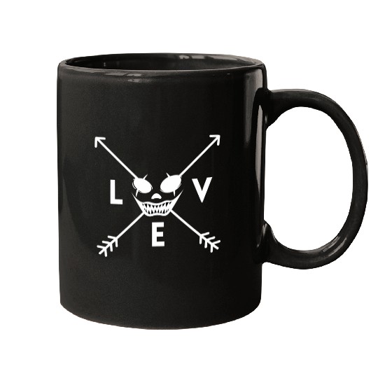 Creepy Clown Smile Love Boho Arrow Creepy Face Scary Clown Mugs