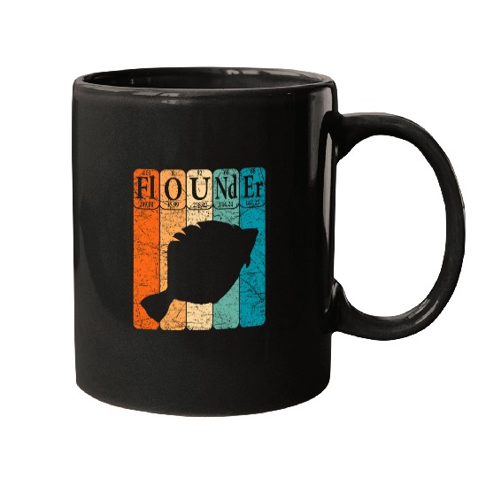 Flounder Periodic Table Elements Seafood Flounder Fishing Mugs