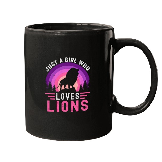 Lion Pet Just A Girl Who Loves Lions Retro vintages Lion Mugs