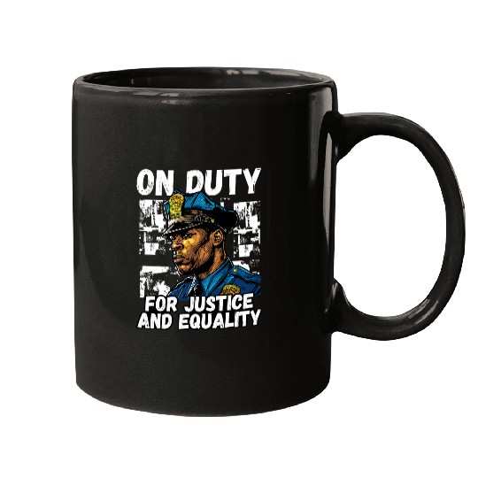 Black Police Officer Cop Law Enforcement Black History Month 4 Mugs