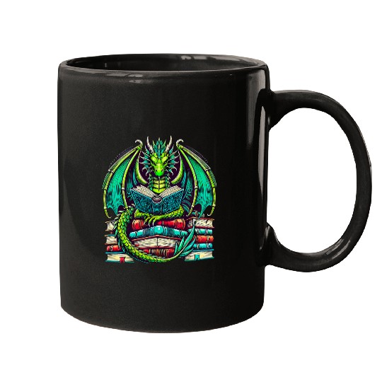 Dragon Pet Book Dragon Reading lover 10 Mugs