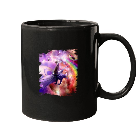 Dragon Pet Rainbow Space Cat On Dragon 2 Mugs