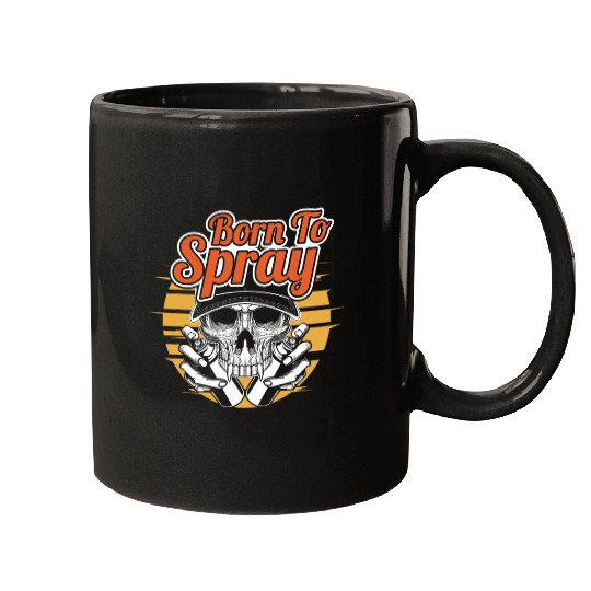 Born To Spray Graffiti Artist Sprayer Paint Street Art Paint Mugs