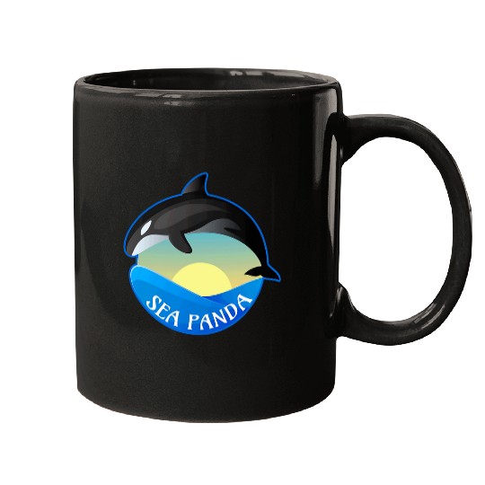 Panda Pet Sea Panda Orca Whale Ocean Sea Life Mugs