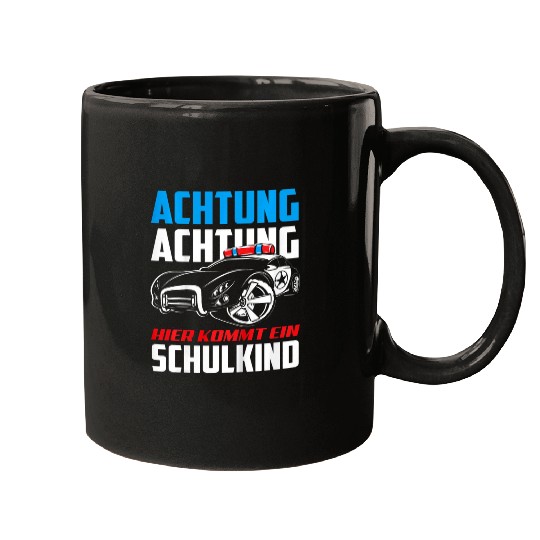Kids Achtung Hier Kommt Schulkind Police School Child Mugs