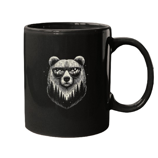 Bear Pet Bear Sunglasses Nature Scene Art Design For Women And Men Mugs