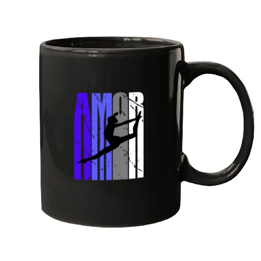 Purple Retro Amor Dance Fan Dancer Squad vintages Color Mugs
