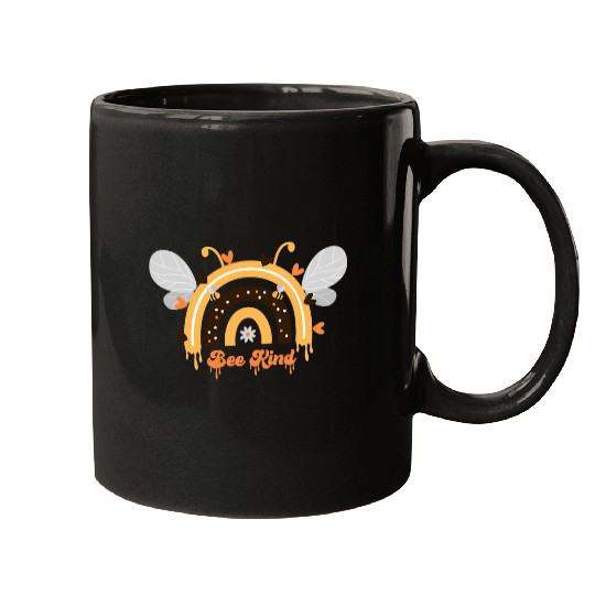 Bee Kind Rainbow Boho Honey Bumble Bee Kindness Beekeeper Mugs