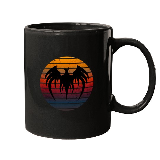 BLACK TATTOO FALCON ON DISTRESSED vintages SUNSET Mugs