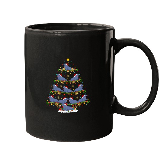 Elephant Pet Funny xmass Lighting Santa Elephant Seals Christmas Tree Mugs