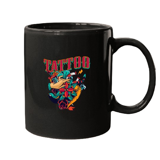 Black Ink Tattoo Artist Tattoo Machine 1 Mugs