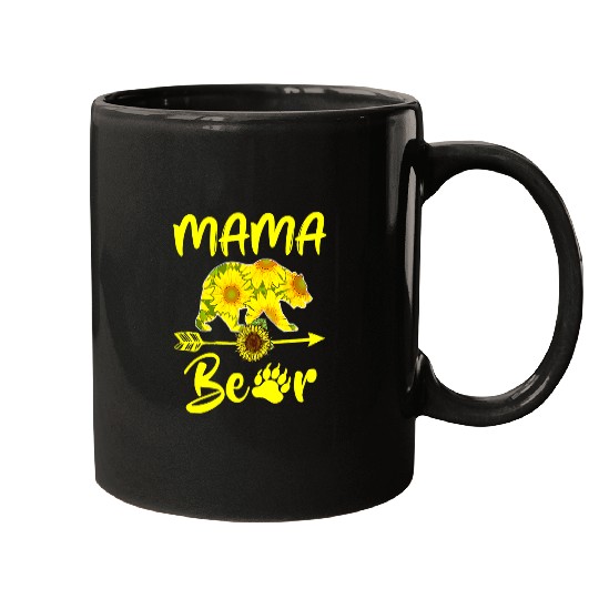 Bear Pet Mama Bear Sunflower Gift Funny Mothers Day Mom And Aunt Mugs