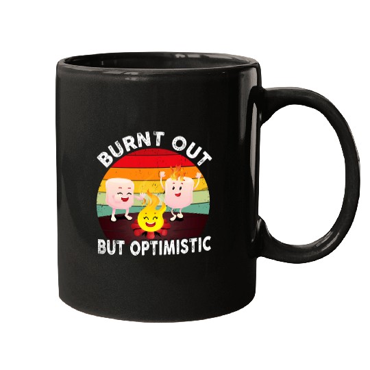 Burnt Out But Optimistic Retro vintages Sunset Camping Mugs