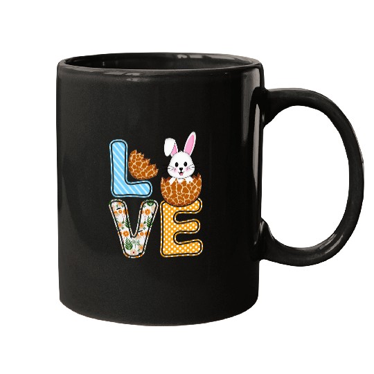 Giraffe Pet Love Easter Bunny Egg Giraffe Print Cute Bunny Kids Adults Mugs