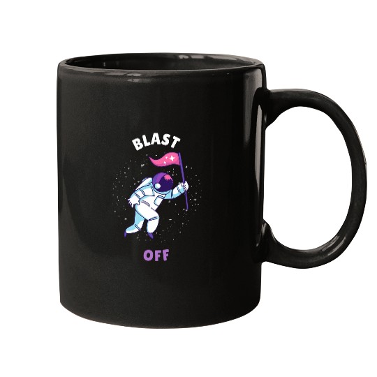 Blast Off Cool Retro Astronaut Designs Present Mugs