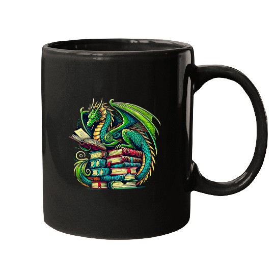 Dragon Pet Book Dragon Reading lover 1 Mugs