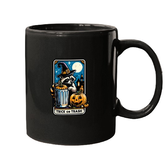 Raccoon Pet Trick Or Trash Raccoon Halloween 2 Mugs
