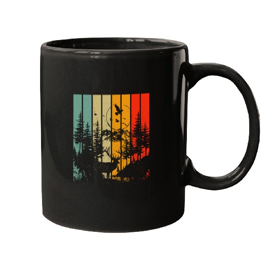 Bear Pet Wildlife Trees Outdoors Nature Retro Forest Cool Family Bear Mugs