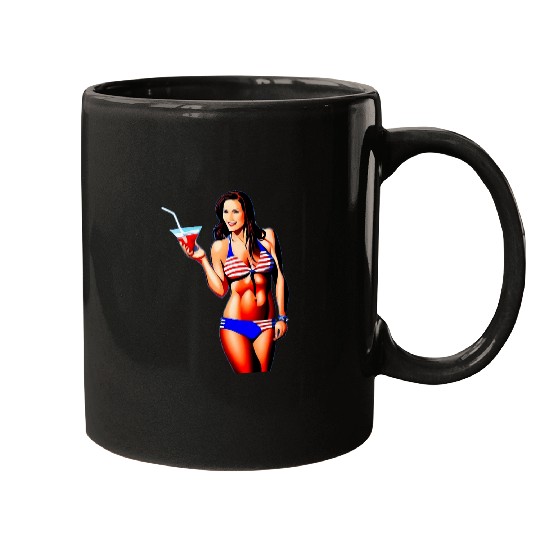 Patriotic Bikini Fitness Model Mugs