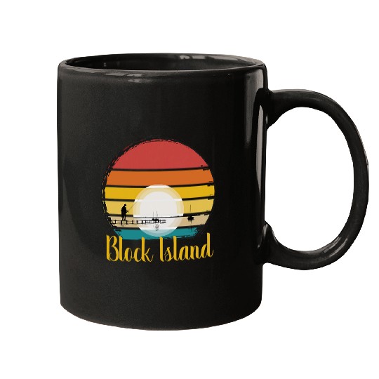 Block Island vintages Fishing Pier Mugs
