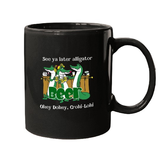 Beer Fun Beer Loki Alligator Croki Crocodile Mugs