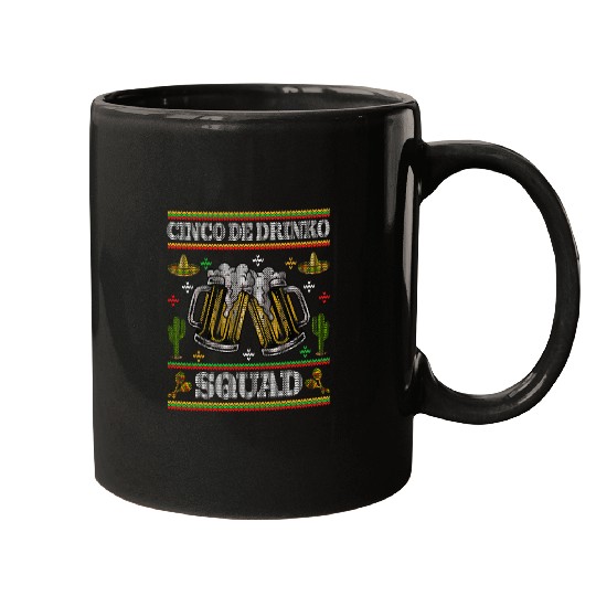 Beer Fun Cinco de Drinko Squad Ugly Cinco De Mayo Funny Beer Mugs