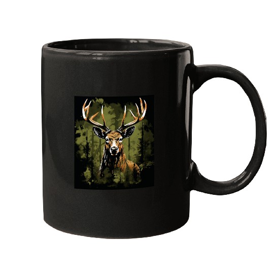 Camo USA Deer Buck Camouflage Hunting Hunter Mugs