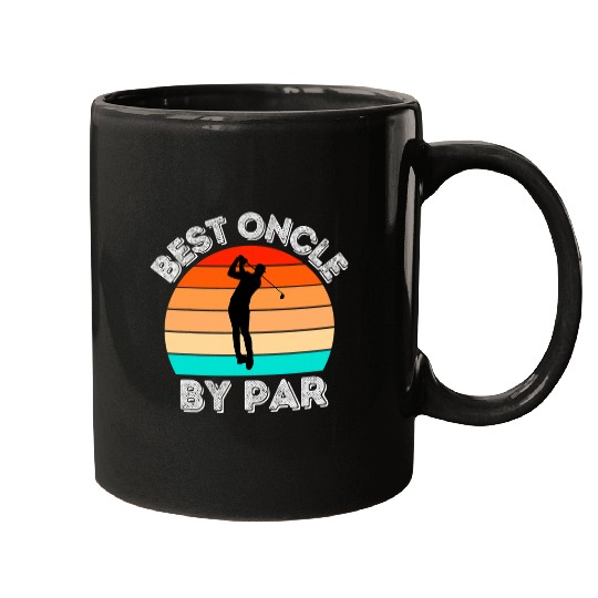 bests Oncle By Par Retro Sunset Parody Mugs
