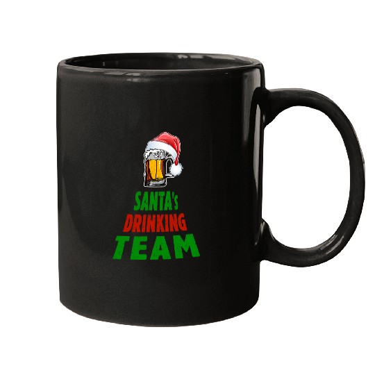 Beer Fun Beer Lover Funny Christmas Team Santa Vintage Mugs
