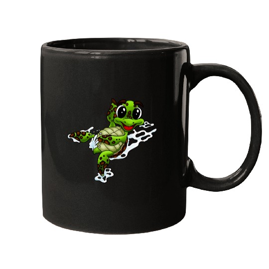 Turtle Pet Cute little turtle Design 2 Mugs